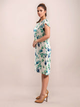 Women's Multicolor Casual A-Line Printed Half Sleeves Dress