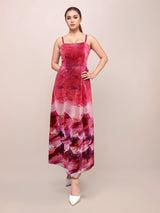 Women's Multicolor Casual Maxi Abstract Sleeveless Dress