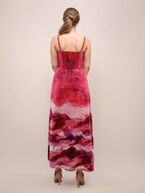 Women's Multicolor Casual Maxi Abstract Sleeveless Dress