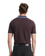 Men's Brown Casual Regular Fit Solid Half Sleeves Polo Tshirt