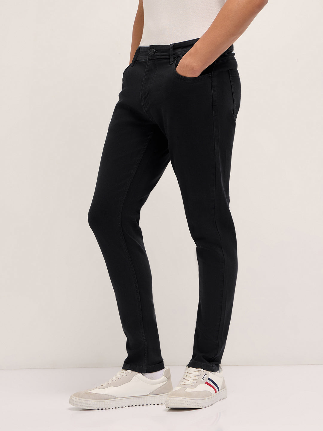 Men's Black Mid Rise Skinny Fit Jeans