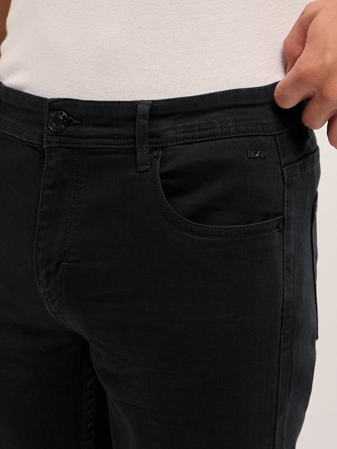 Men's Black Mid Rise Skinny Fit Jeans