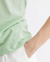 Women's Debra Green Cotton Fabric Regular Fit Half Sleeves Solid Crew Neck Tshirt