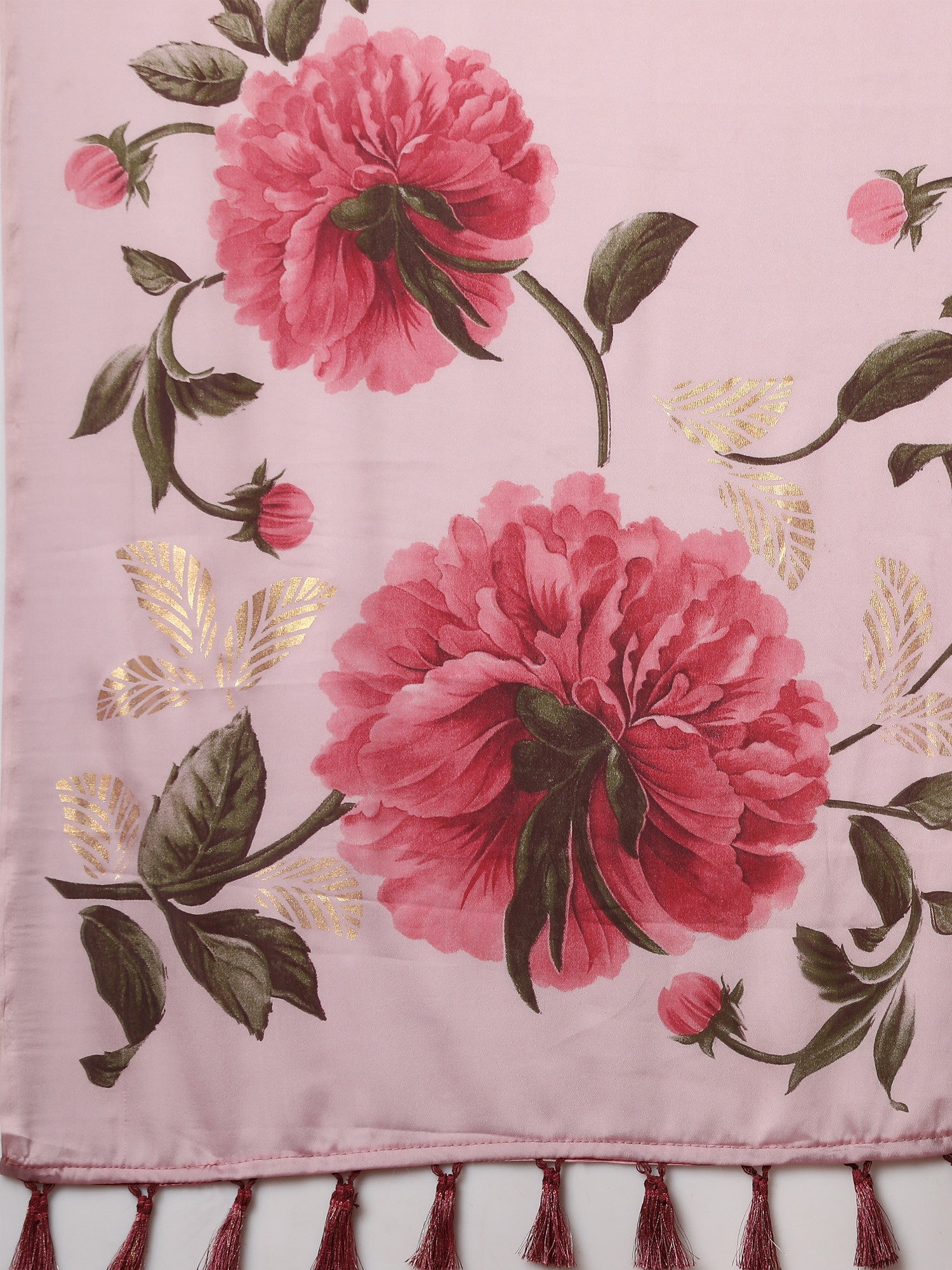 Women's Georgette Pink Printed Designer Saree with Blouse Piece