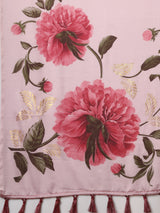 Women's Georgette Pink Printed Designer Saree with Blouse Piece