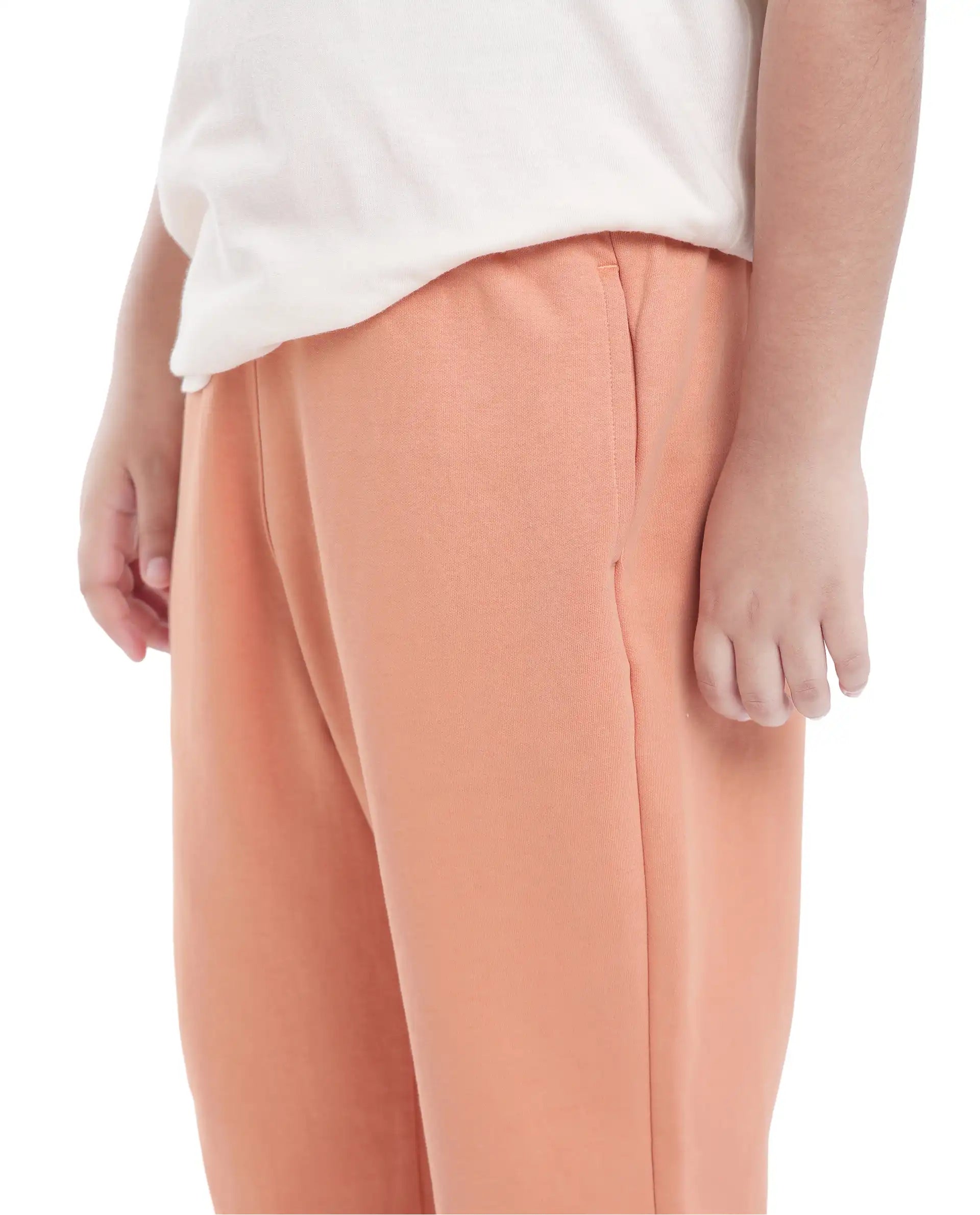 Boys Orange Casual Regular Fit Solid Track Pant