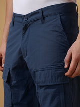 Men's Blue Casual Regular Fit Solid Joggers