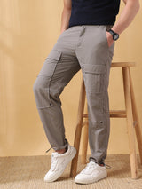 Men's Grey Casual Regular Fit Solid Joggers