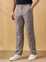 Men's Grey Casual Regular Fit Solid Joggers