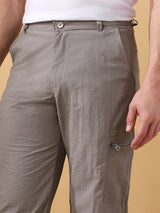Men's Grey Casual Regular Fit Solid Trousers