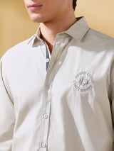Men's White Casual Regular Fit Solid Shirt