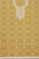 Women's Mustard Rayon Ethnic Motif Unstitch Dress Material With Sequins