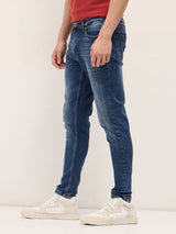 Men's  Blue Casual Skinny Fit Solid Jeans