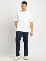 Men's Blue Casual Straight Fit Solid Jeans