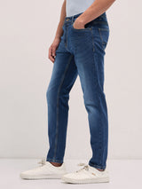 Men's Blue with Mid Fade Mid Rise Skinny Fit Jeans