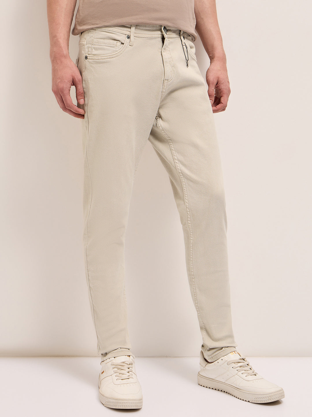 Men's Khaki Casual Skinny Fit  Jeans