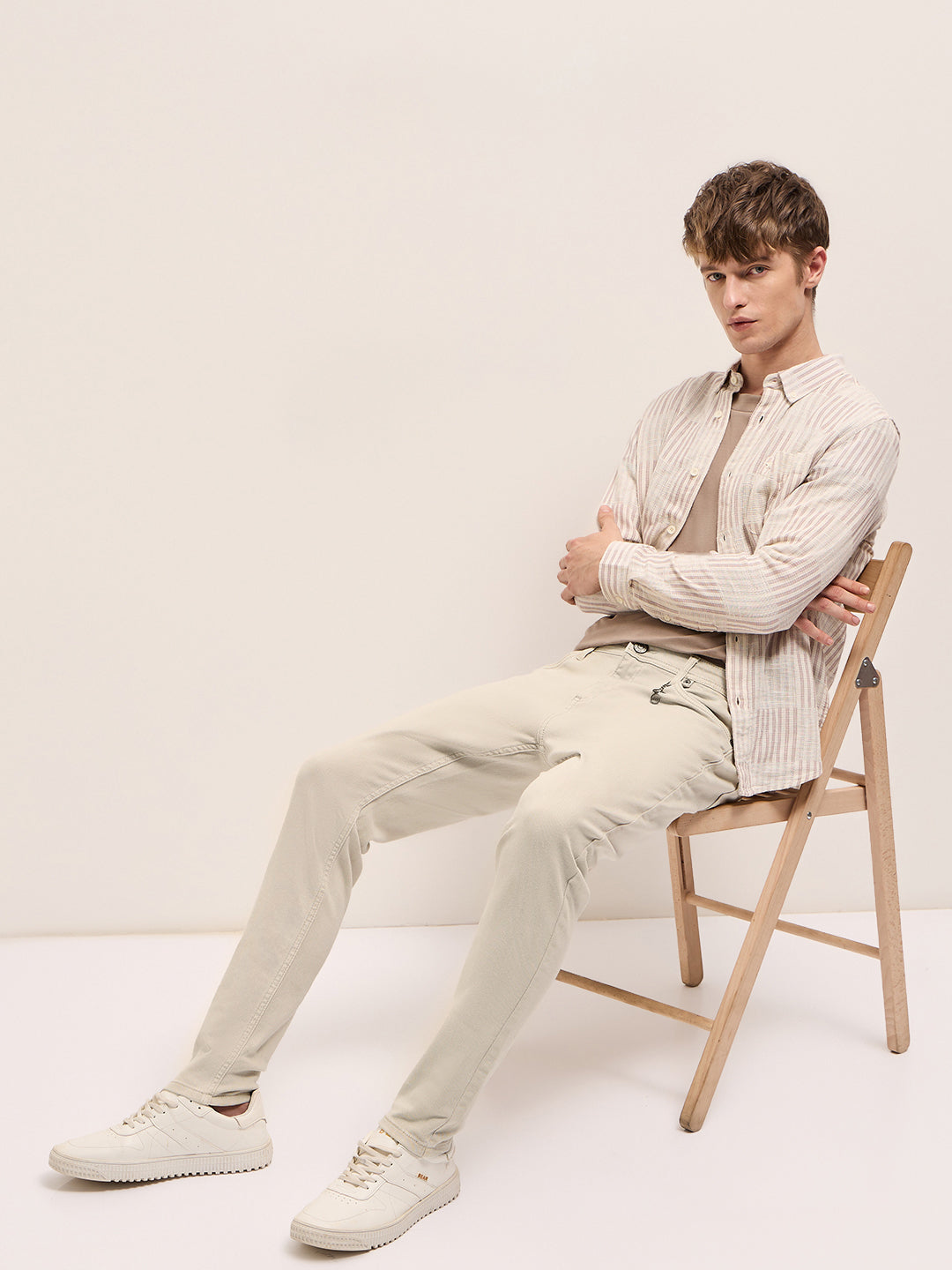 Men's Khaki Casual Skinny Fit  Jeans