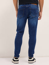 Men's Mid Blue with Light Fade Mid Rise Skinny Fit Jeans