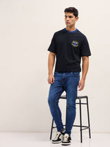 Men's Mid Blue with Light Fade Mid Rise Skinny Fit Jeans