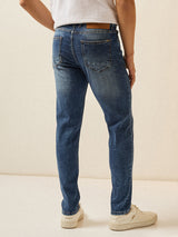Men's Mid Blue with Light Fade Skinny Fit Mid Rise Jeans