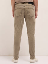 Men's Stylish Khaki Jeans with Comfortable Stretch and Skinny Fit