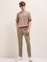 Men's Stylish Khaki Jeans with Comfortable Stretch and Skinny Fit