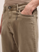 Men's Stylish Khaki Jeans with Comfortable Stretch and Skinny Fit