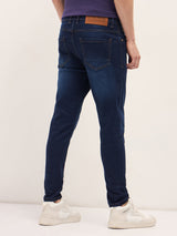 Men's  Blue Casual Skinny Fit Solid Jeans