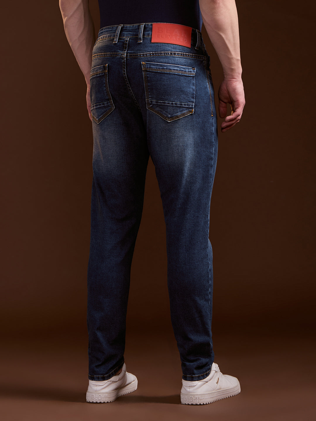 Men's Blue Casual Slim Fit Solid Jeans