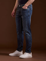 Men's Blue Casual Slim Fit Solid Jeans
