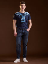 Men's Blue Casual Slim Fit Solid Jeans