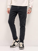Men's Black Casual Skinny Fit Solid Jeans
