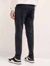 Men's Black Casual Skinny Fit Solid Jeans