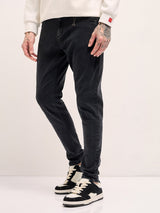 Men's Black Casual Skinny Fit Solid Jeans