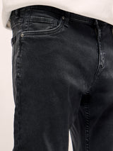 Men's Black Casual Skinny Fit Solid Jeans
