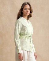Women's Green Casual Full Sleeves Top