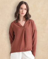 Women's Brown Casual Full Sleeves Top