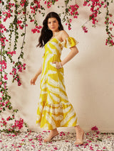 Women's Floral Printed A-Line Maxi Dress