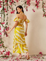 Women's Floral Printed A-Line Maxi Dress