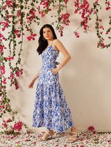 Women's Floral Print Crepe Maxi Dress