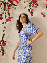 Women's Floral Print One Shoulder Fit & Flare Dress