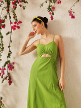 Women's Solid Casual Fit & Flare Dress