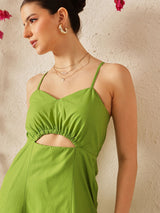 Women's Solid Casual Fit & Flare Dress
