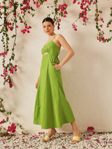 Women's Solid Casual Fit & Flare Dress