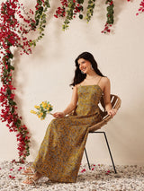 Women's Printed Fit & Flare Maxi Dress