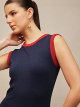 Women's Solid Slits Sheath Midi Casual Dress