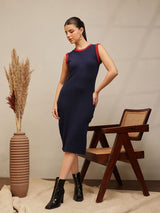 Women's Solid Slits Sheath Midi Casual Dress