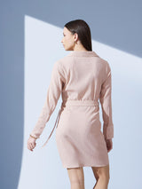 Women's Shirt Collar Crepe Sheath Dress