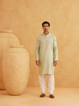 Men's Multicolor Full Sleeves Embroidered Straight Kurta Set with Jacket