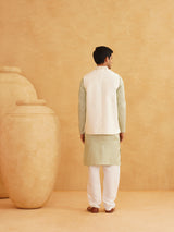 Men's Multicolor Full Sleeves Embroidered Straight Kurta Set with Jacket